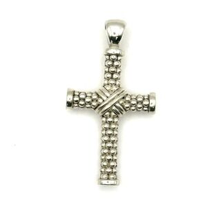 Lagos Caviar Beaded X Cross Amulet Pendant